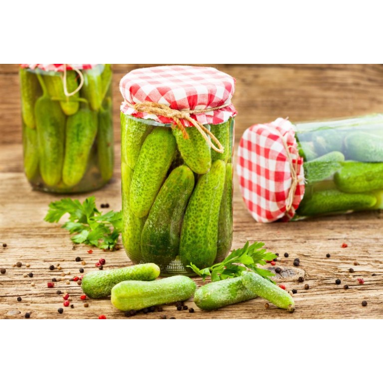 Sliced pickled cucumbers